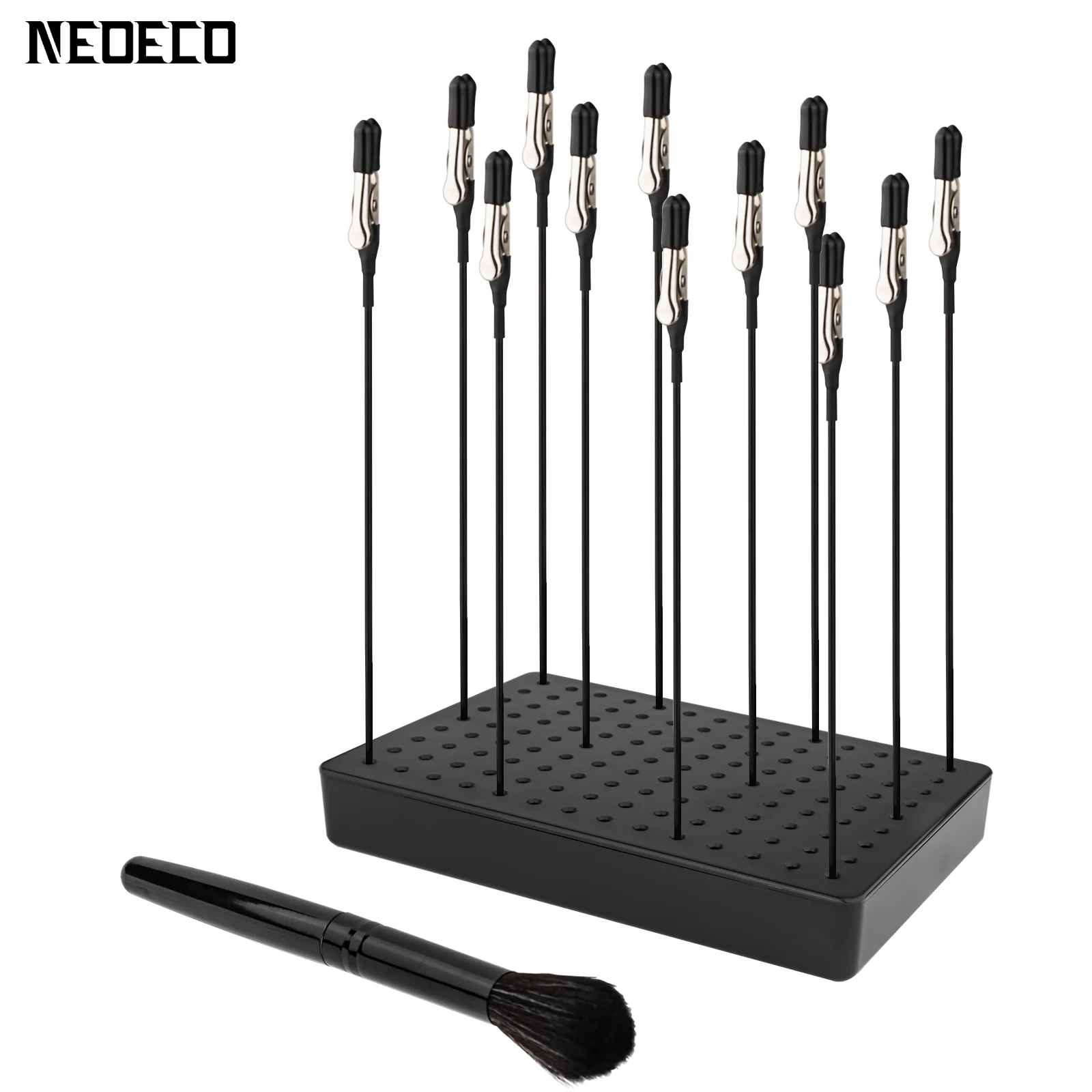 Painting Stand Base Holder and 12PCS Alligator Clip Sticks Set with Rubber Tips Modeling Tools for Airbrush Spray,Hobby DIY Card