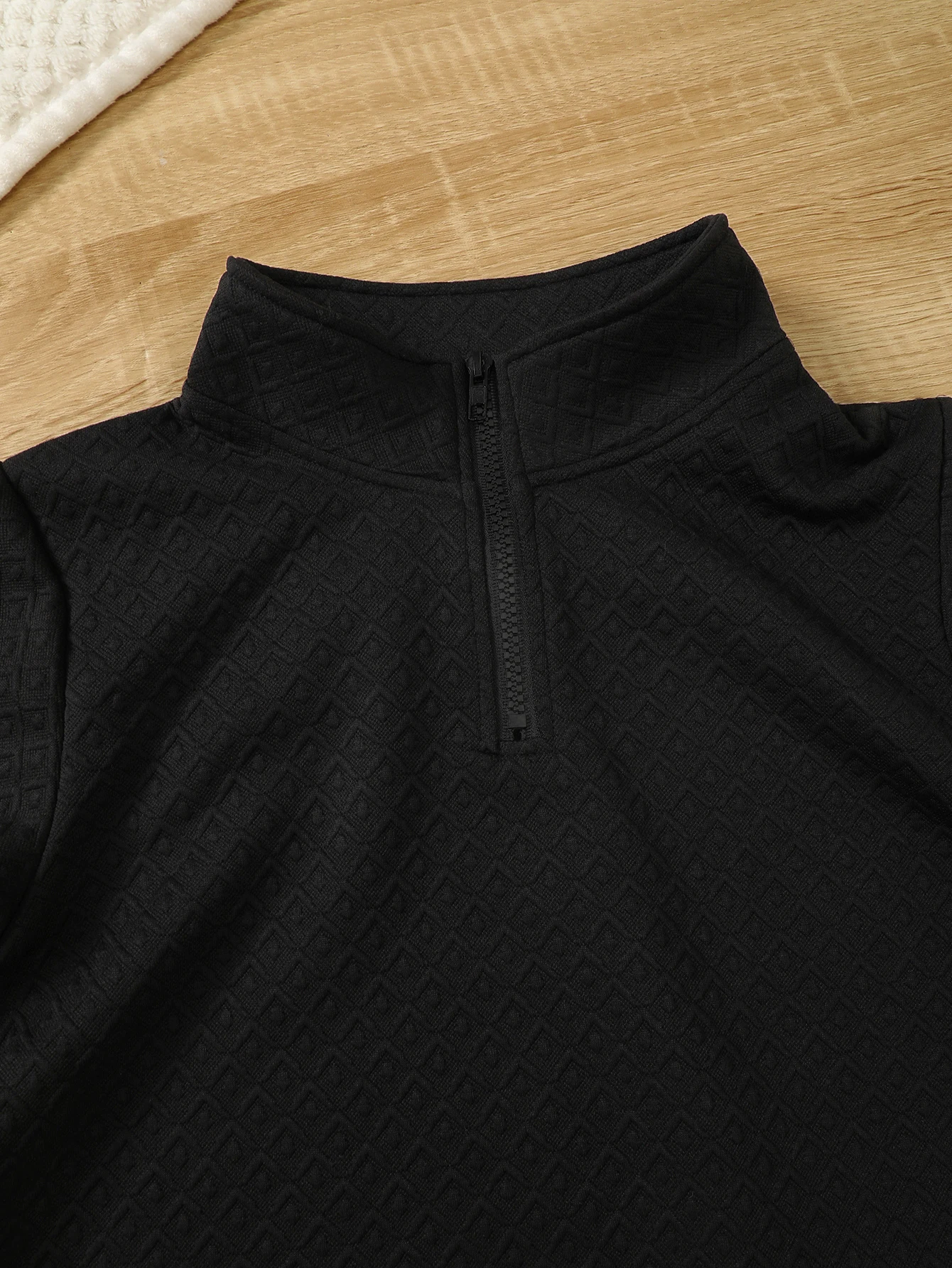 سويت شيرت للأطفال مكون من 3 قطع بسحاب ربع، بلوفرات مبطنة بأكمام طويلة للأولاد، نسيج يحافظ على الدفء، مناسب للخارج.