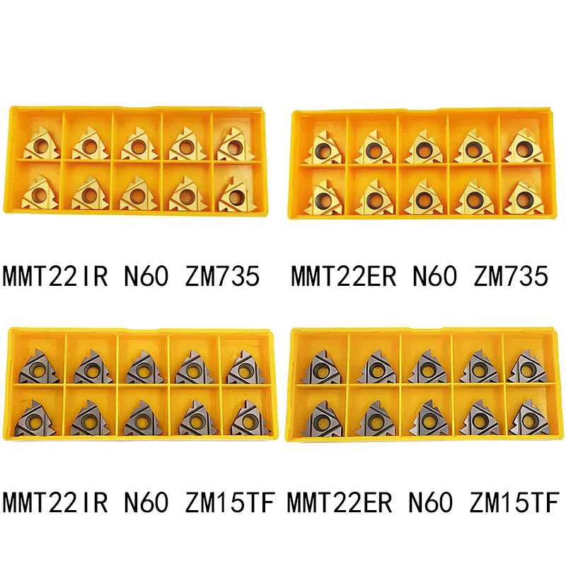 

10PCS MMT22ER N60 /MMT22IR N60 CNC Lathe Indexable Threading Carbide Insert For steel / Stainless steel