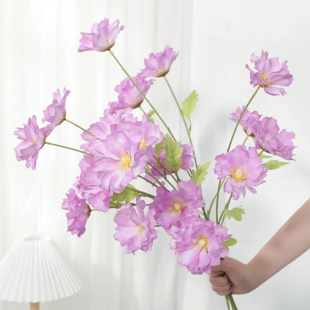Kunstmatige 4-kops orchidee zijde roos bloemen bulk hoofden voor doe-het-zelf thuis kamer decor bruiloft decoratie verjaardagsfeestje krans nep - afbeelding 2