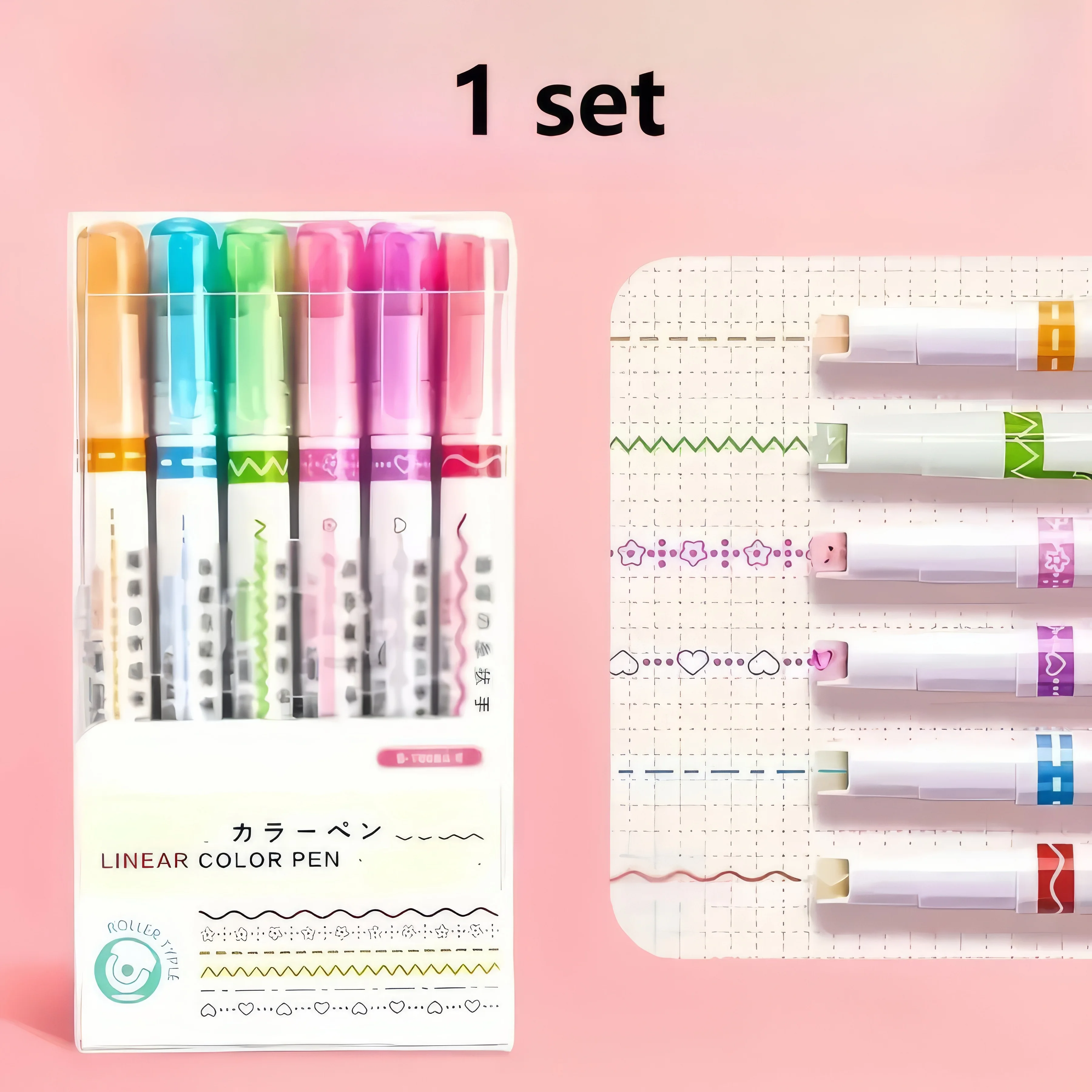 Professional 6-Pack Multi-Color Contour Pens | Precision Drawing & Detailing | High-Quality Fine Line Pens for Artists