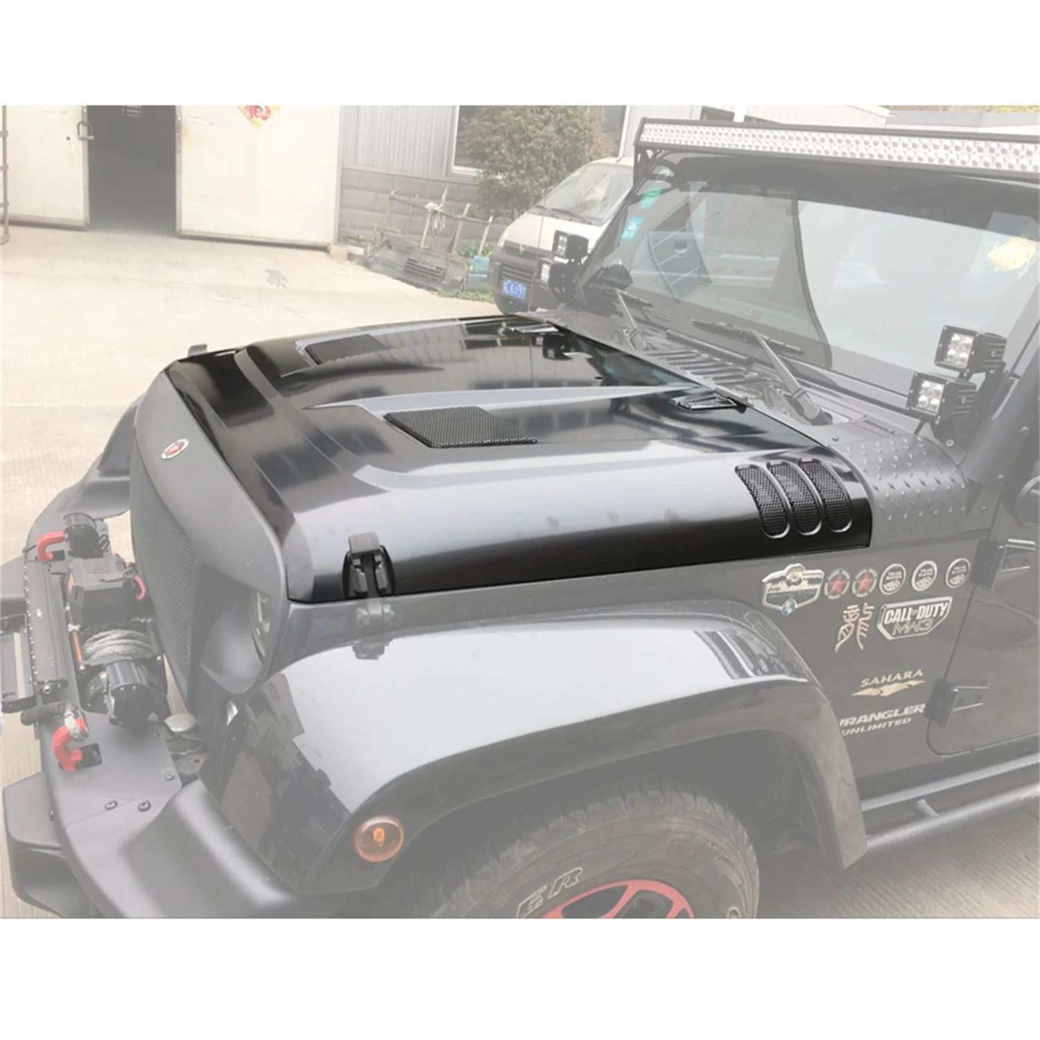 SXMA Truck Master Hood Steel for Jeep Wrangler JK 2007-2017 Off-Road Hood Side Vents Increase Airflow Hood Cover 1Set