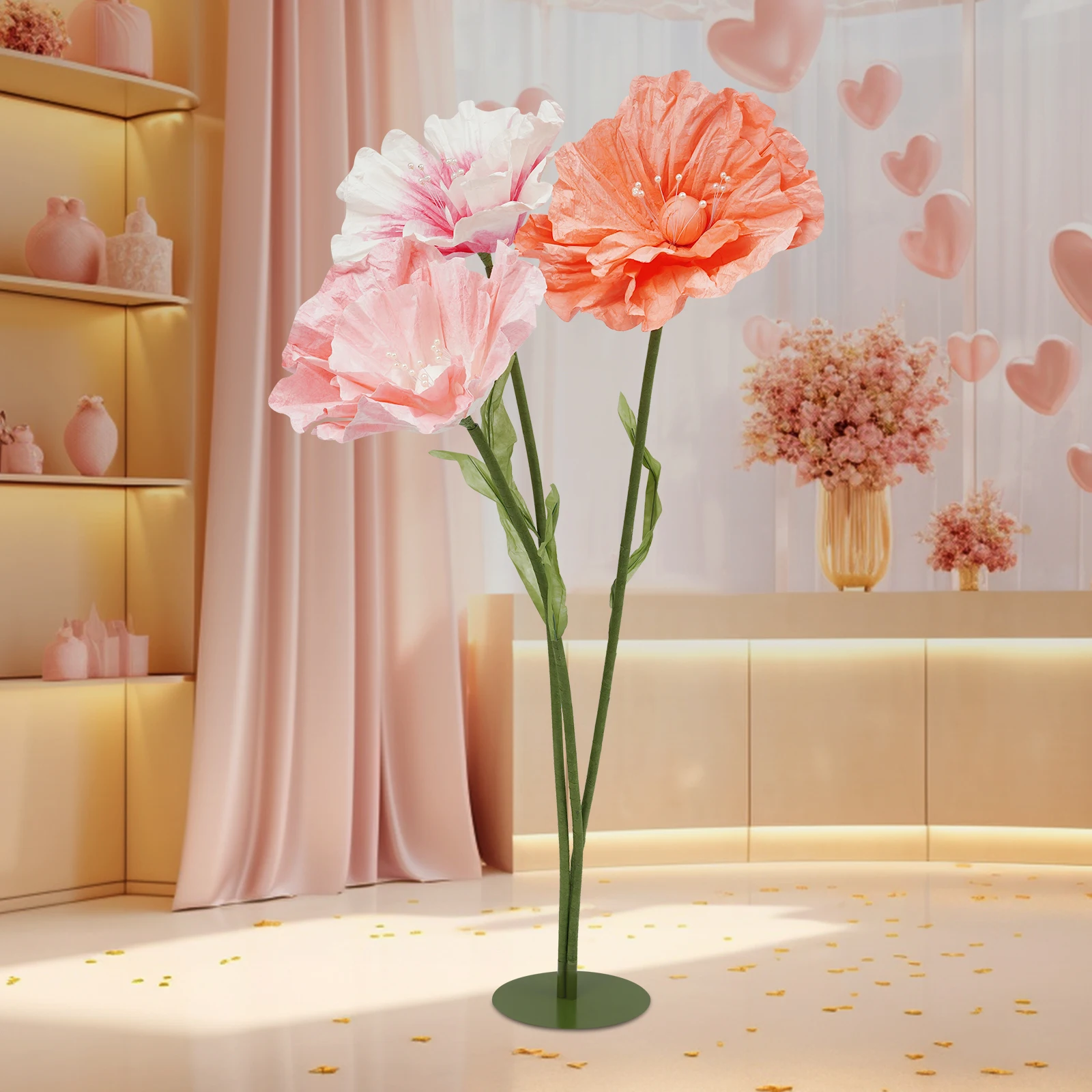 

Giant Artificial Flowers Large Artificial Flowers with Stems and Base Huge Artificial Flower for Birthday Party, Wedding, Decor