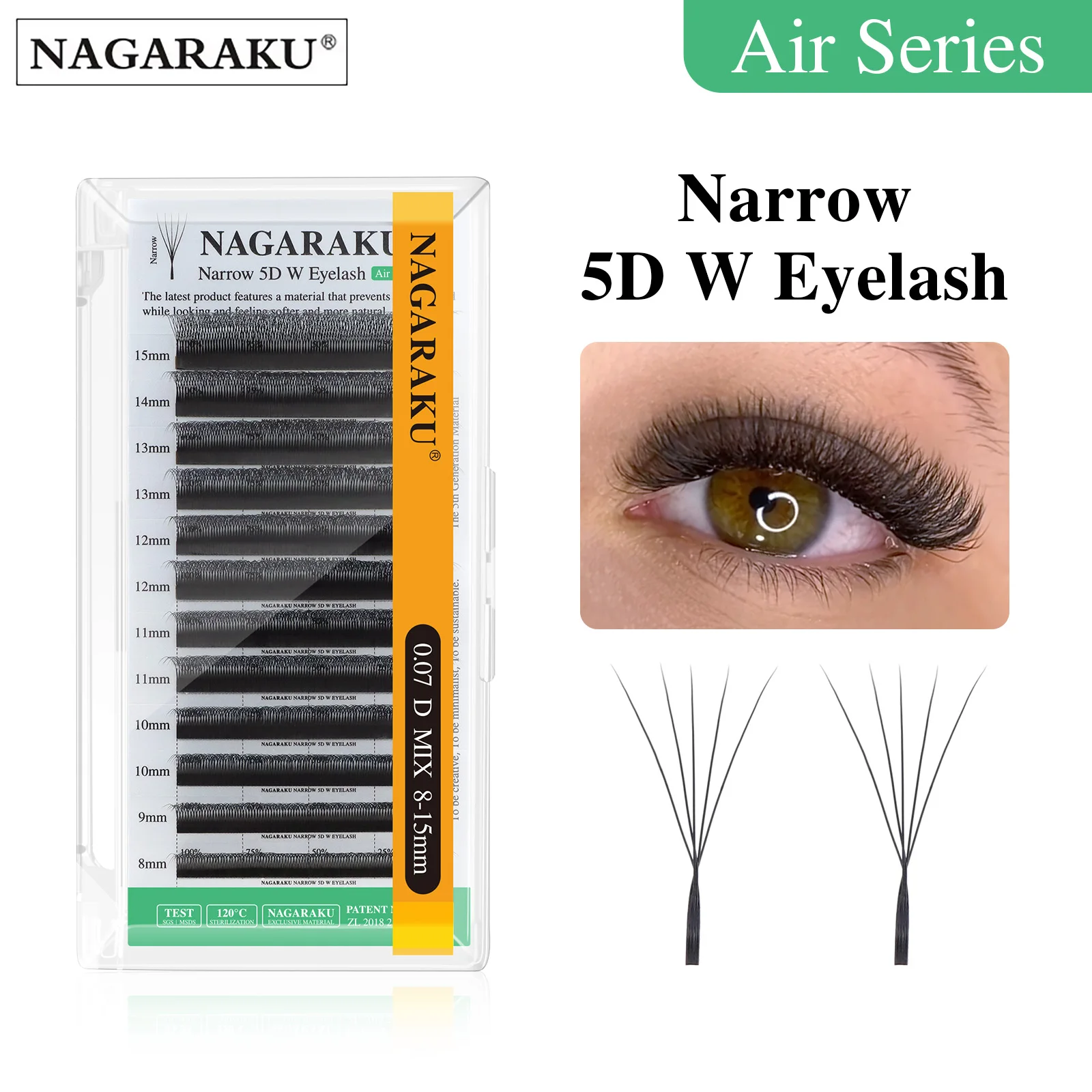 NAGARAKU V-Form Schmale 2D 3D 4D 5D W Wimpernverlängerung Vorgefertigte Natürliche Weiche Kleine Fächer Flauschiger Look Mesh Volumen-Wimpern – Detail 22