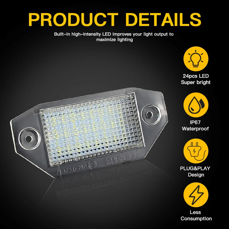 2PCS 12V Hohe Helle Weiße Fehler Kostenlose LED Kennzeichen Lichter Anzahl Lampen Canbus Für Ford Mondeo MK3 2000-2007 Auto Zubehör