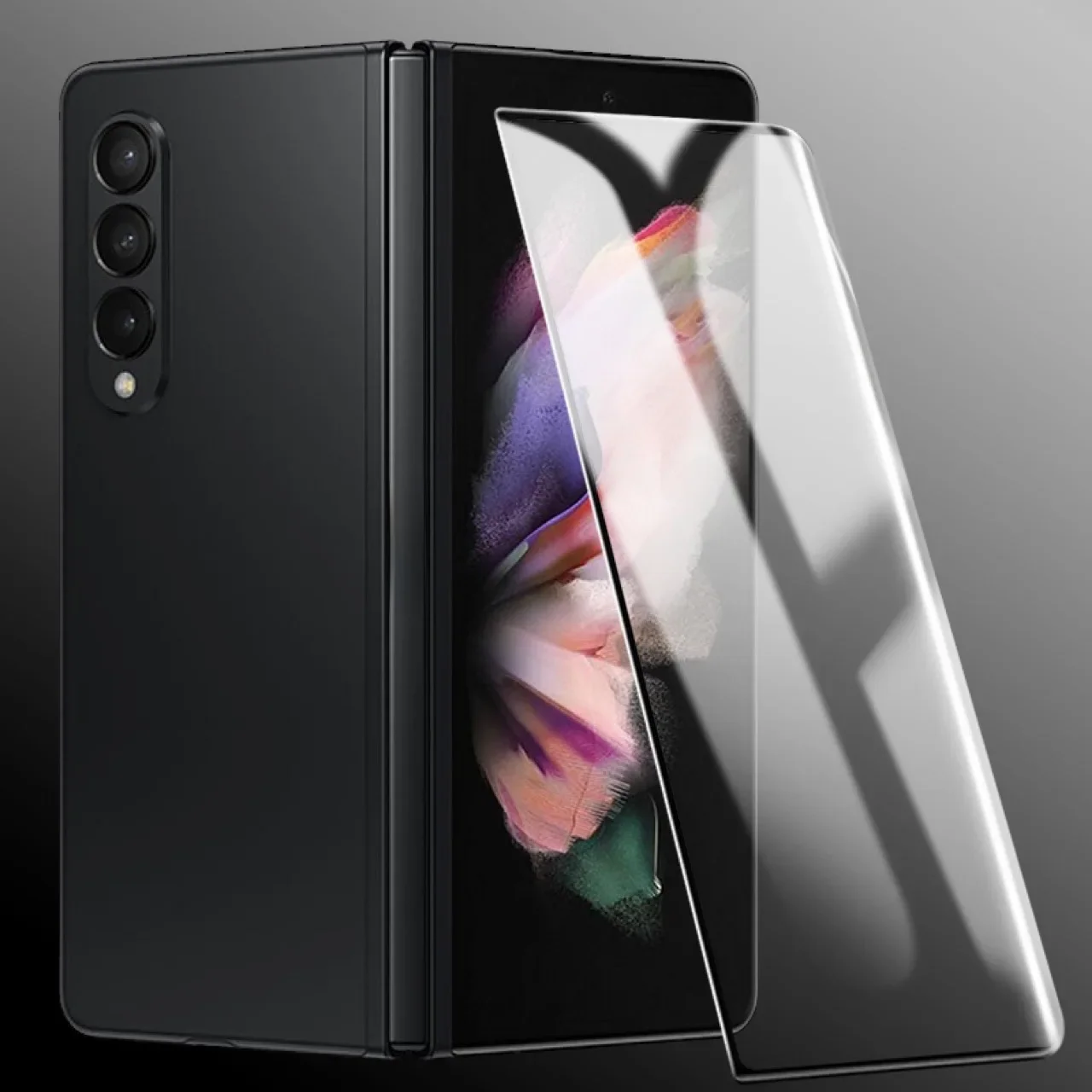 Gehärtetes Glas für Samsung Galaxy Z Fold 6 5 4 3 Sichtschutz folie lila Licht Displays chutz folie