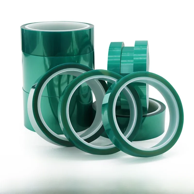 Taśma PET zielona 33m/rolka 3 5 10 15 20 30 40 50 60 70 80 100mm Izolacja Wysokotemperaturowa Ochrona Do PCB SMT Malowania — zdjęcie 2