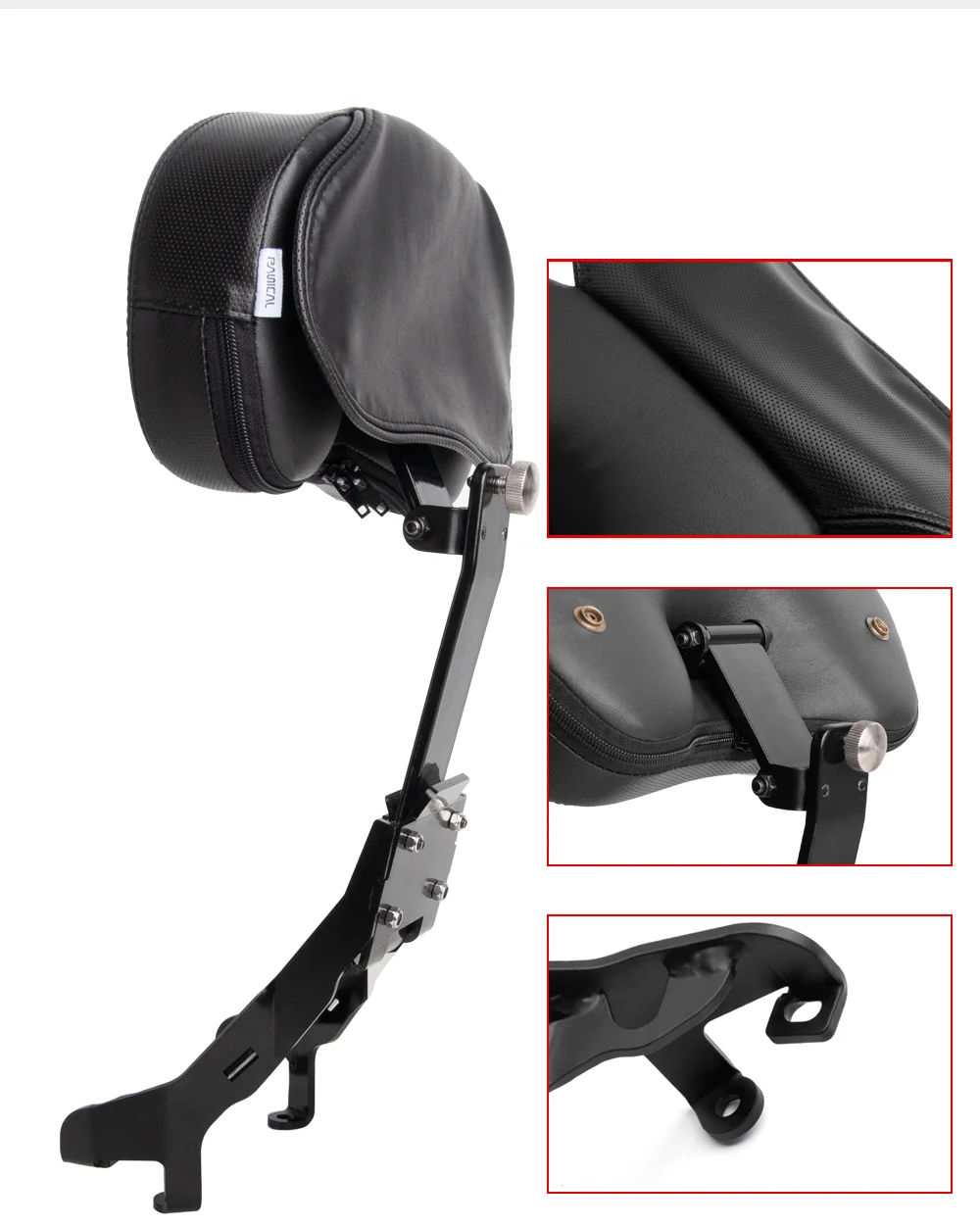 Panical Verstellbare Abnehmbare Fahrer- und Beifahrer-Rückenlehne Sissy Bar für Indian Challenger Pursuit Elite Dark Horse Limited 2020-2026 – Detail 11