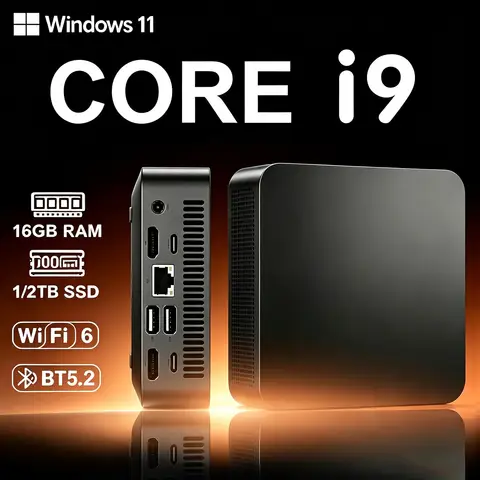 Portable Mini PC Gamer Intel Core I9 8950HK Windows 11 Pro Mini Computer 16GB RAM 512GB 1TB SSD 1000M Ethernet Gaming PC Desktop