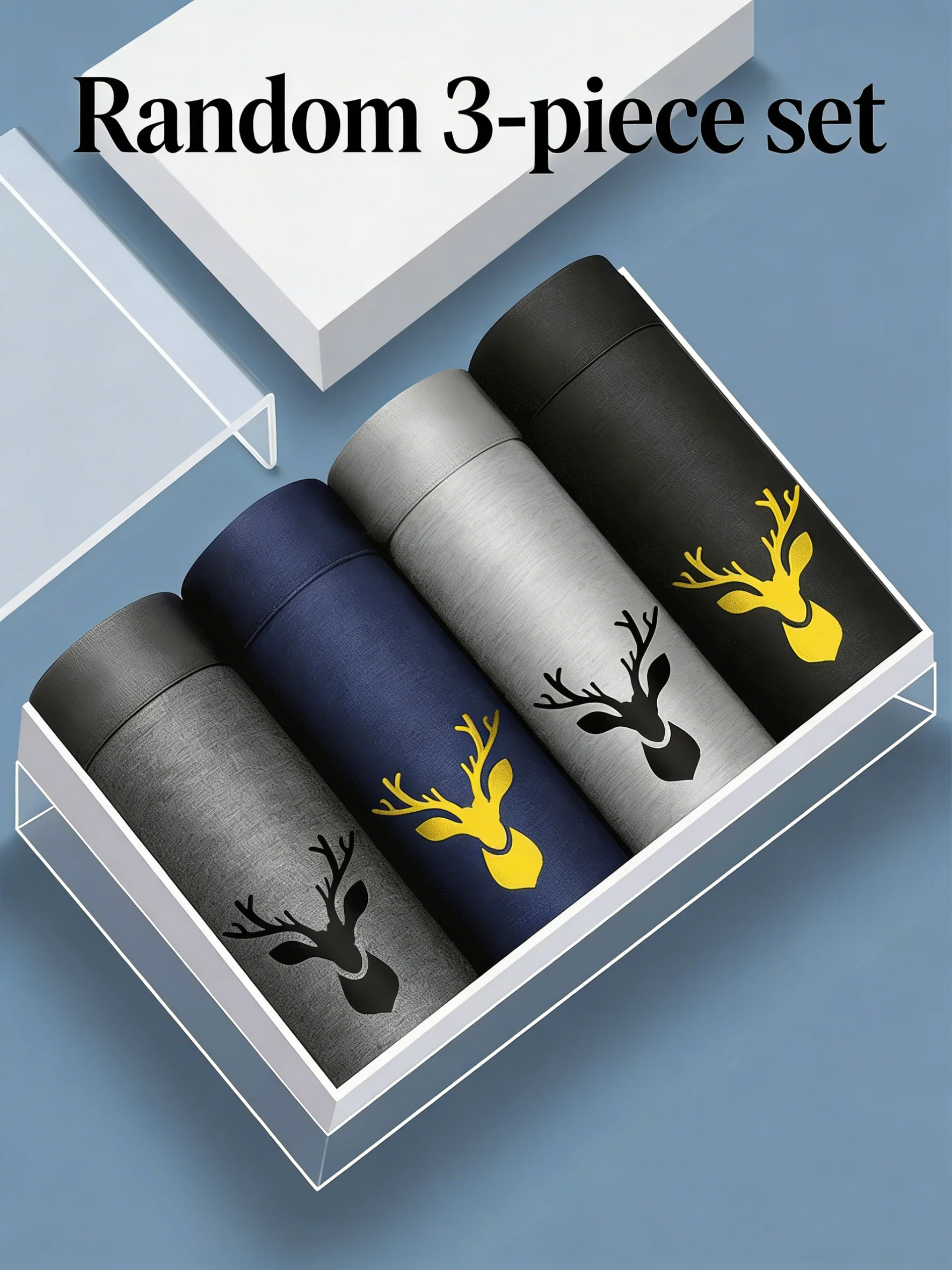 

Комплект из 3 мужских трусов-боксеров с принтом пламени, дышащие мужские трусы-боксеры, нижнее белье, мужские трусы-брифы