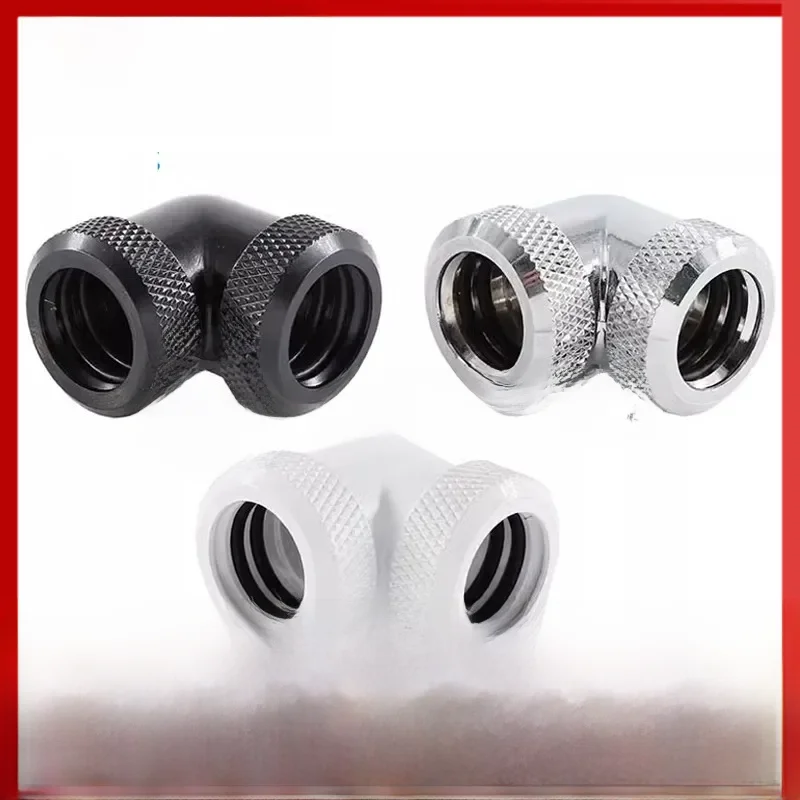 Złączka do twardej rury chłodzącej wodą komputera 90 °   Złącze kątowe do rur metalowych OD14mm PMMA PETG do ręcznego łączenia kompresyjnego — zdjęcie 2