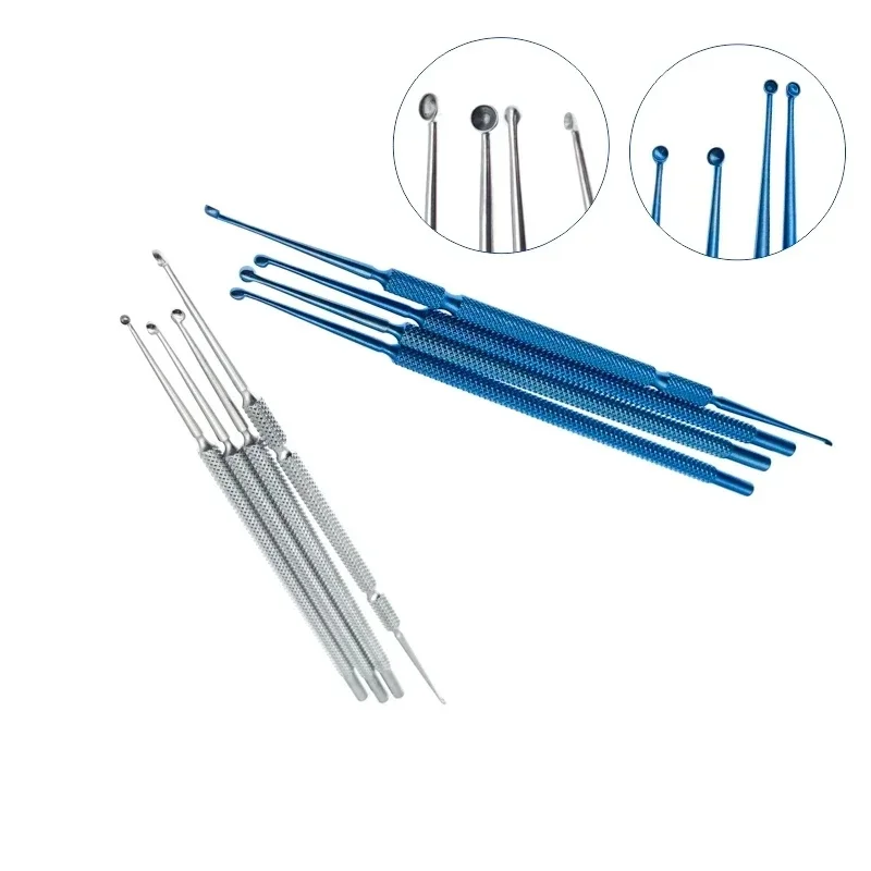 Pince en titane/acier inoxydable, Curette de Chalazion, Micro Instrument chirurgical ophtalmique vétérinaire pour les yeux