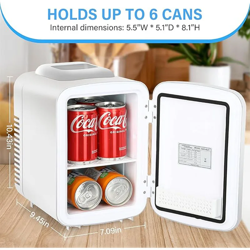 iPower Mini 4L/6 Tangki Kulkas Portabel Kecil dan Kulkas Kompak Terisolasi untuk Kamar Tidur, Asrama, Kantor