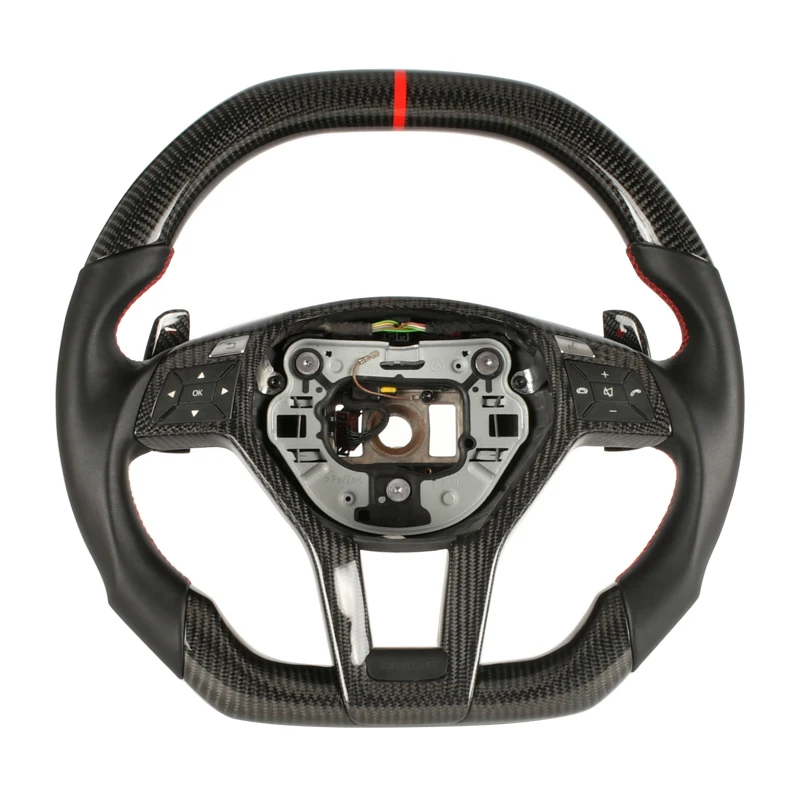 Carbon Fiber Steering Wheels For Mercedes Benz C Class W176 W246 W204 C117 C218 X218 W212 C207 A207 LED Support Customization