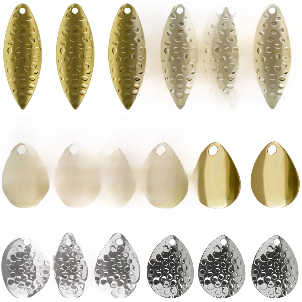 18 pièces Spinner lames pêche leurre Colorado Spinner lames pour bricolage Spinnerbaits doré plate-forme truite saumon bar pêche