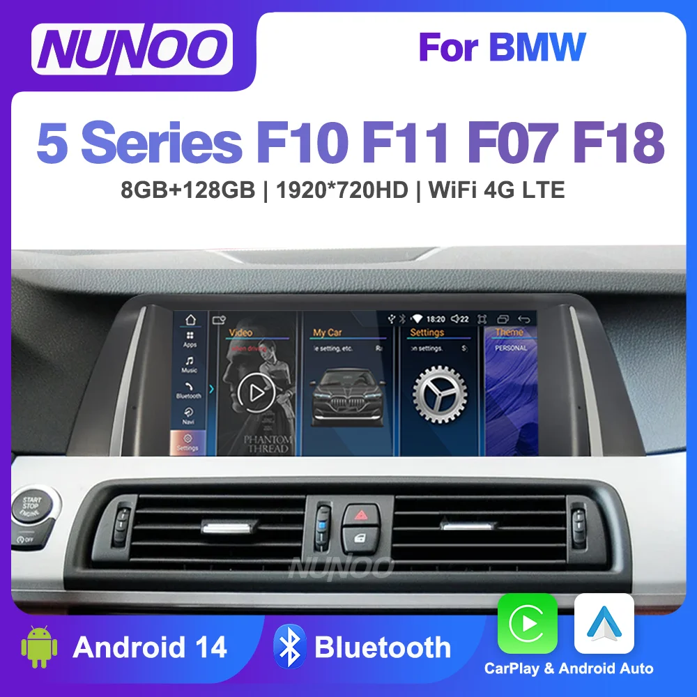 

New Android 14 Carplay Screen For BMW 5 Series F10 F11 F07 F18 2010-2017 Car Multimedia Players Intelligent GPS Navi Video Radio