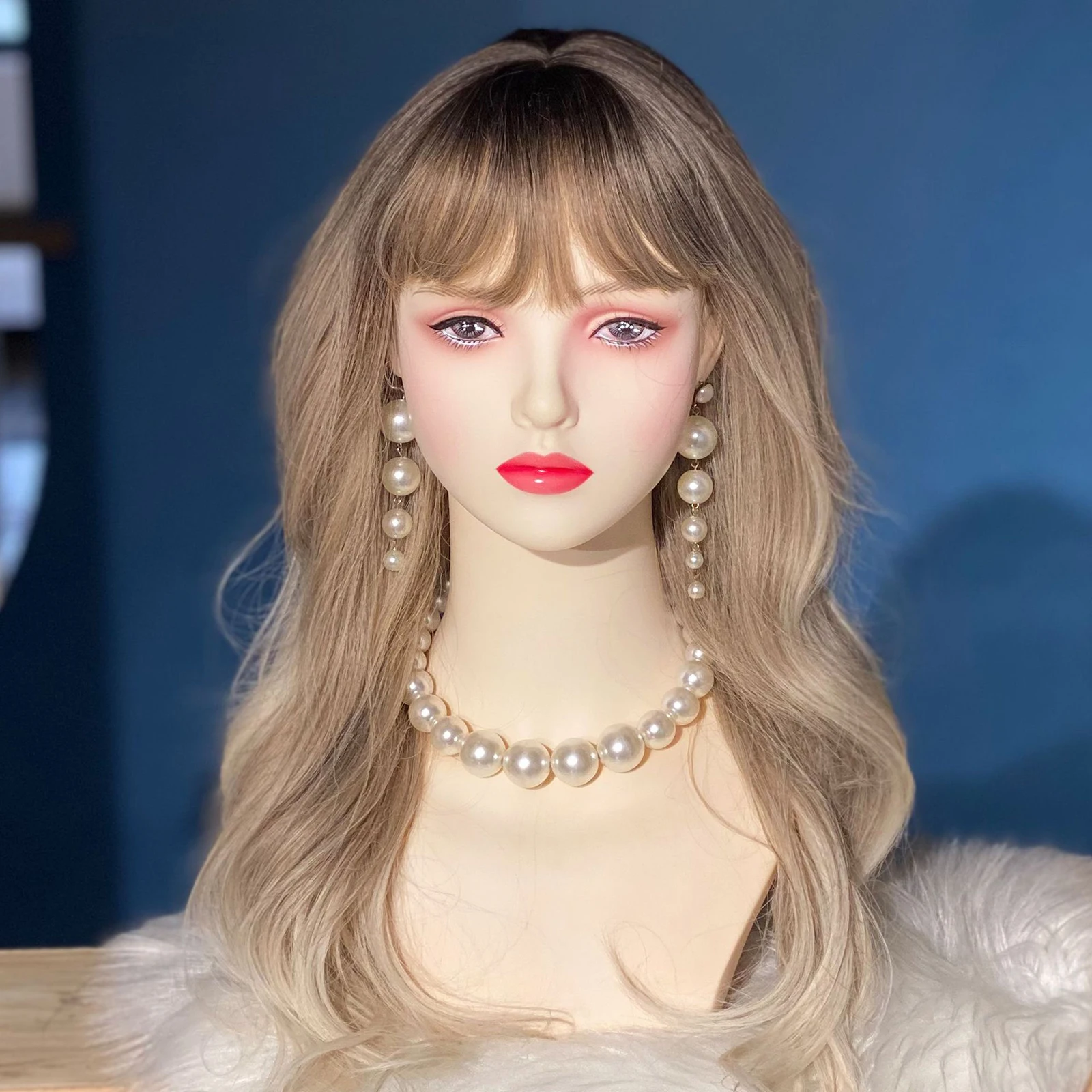 أنثى عارضة أزياء رئيس شعر مستعار عرض نموذج مع الكتف متعددة الأغراض المهنية دائم القزم لصنع الأقراط القبعات الباروكات #4