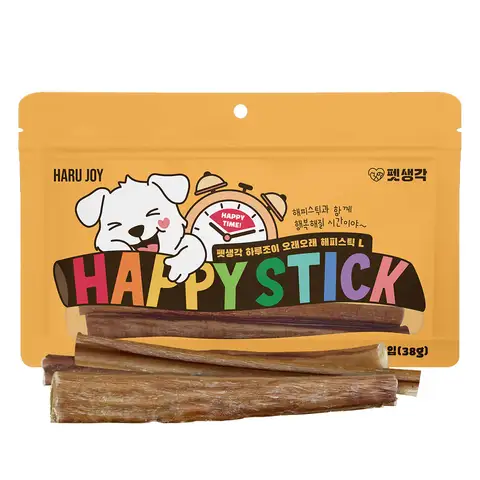 펫생각 오래먹는 개껌 강아지 수제 간식 (L 3개입) 해피스틱 분리불안 스트레스 해소 케어 100% 원물 소우신 간식 천억 페스타