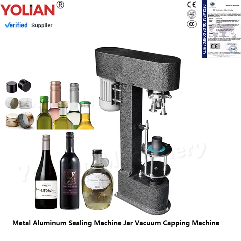 DK-50 Semi-Automatic Wine Bottle Cap Locker Olive Oil Whisky Metal Capper Locking Pressing Aluminum Lid Sealing Capping Machine