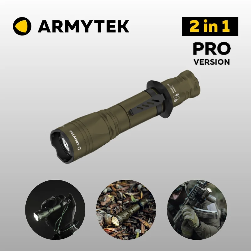 

Tactical Flashlight Armytek Dobermann Pro OLIVE Warm Magnet USB Rechargeable Long Range (F07501WO)