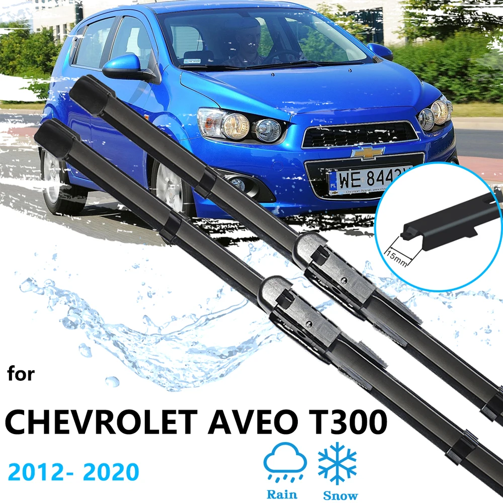 For Chevrolet Aveo T300 2012~2020 Front Rear Wiper Blade Rubber Windshield Windscreen Window Car Cleaning High Quality Universal