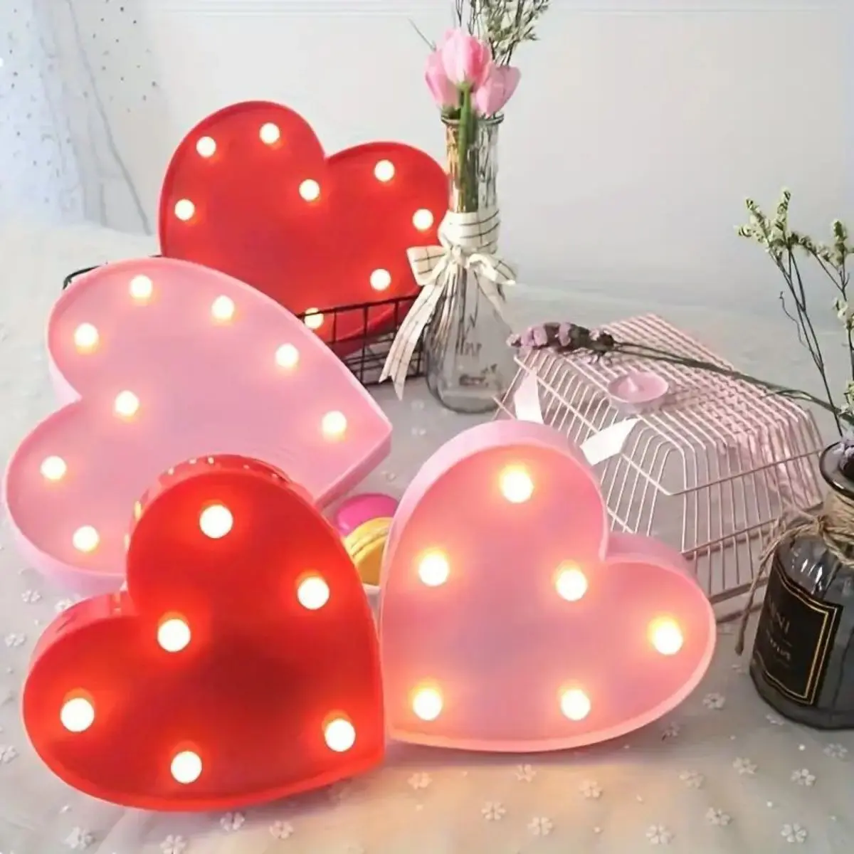 1pc LED Letter Love Heart Lights, Proposal Marriage Romantic Confession Scene Atmosphere Decoration Shaped Lights