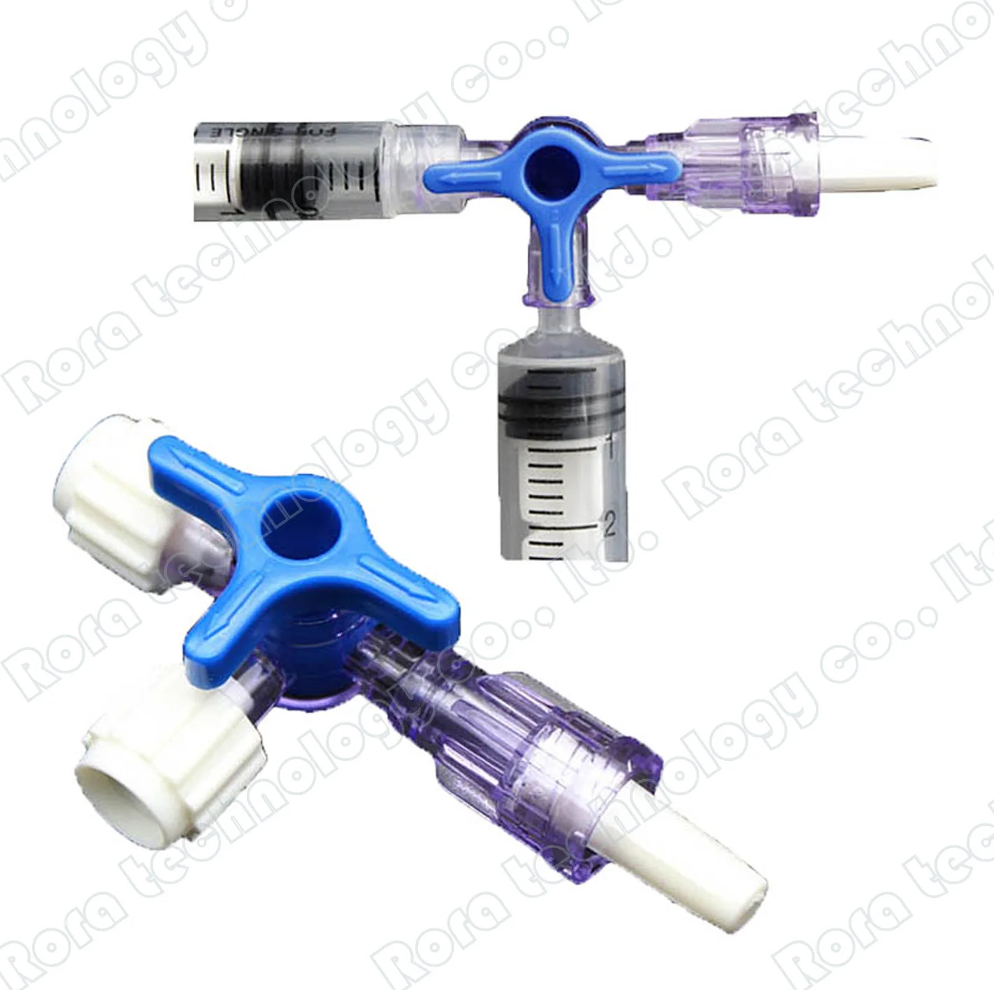 Plastic 2-way plug valve for clinical hospital Luer lock adapter 3-way plug valve Flexible T-connector extension tube