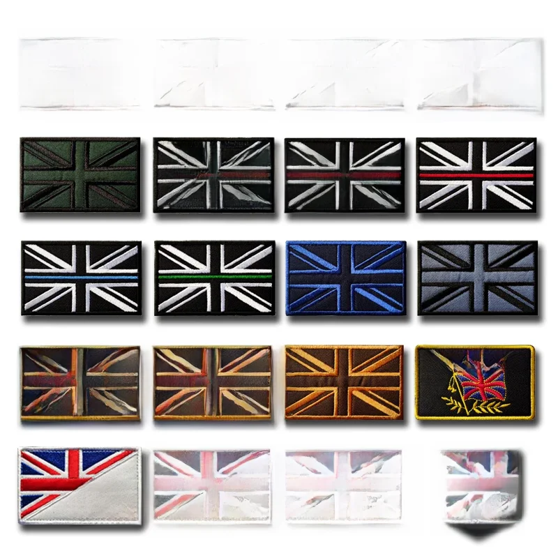 Patch brodé pour drapeaux du royaume-uni, Badges tactiques militaires brodés, vert, grande-bretagne, GB