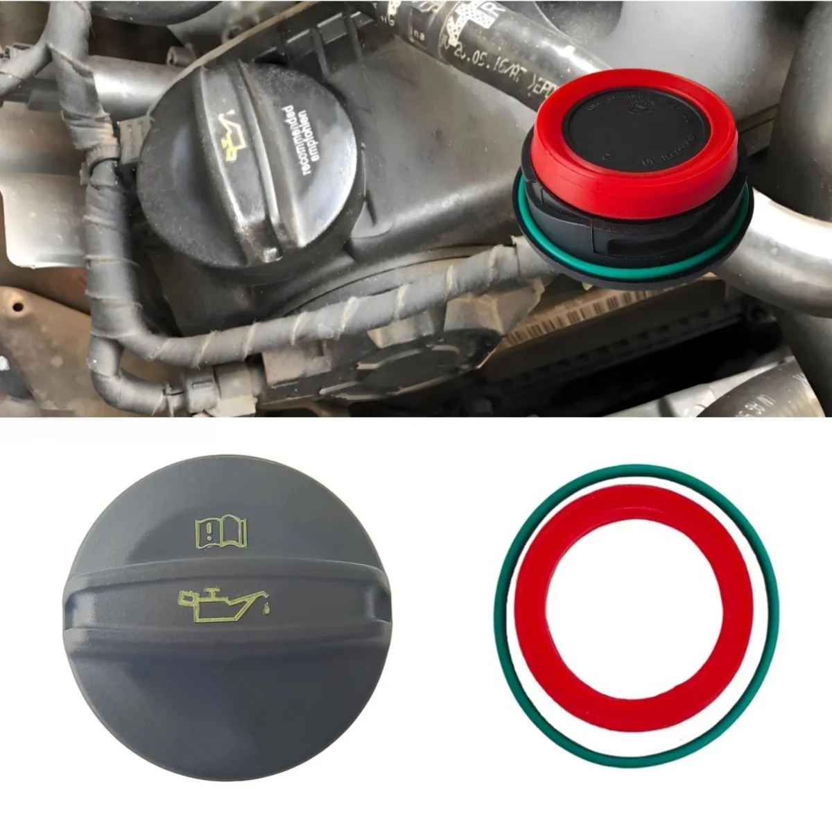 1Pc/1Set EA888 3rd Engine Oil Cap/Gasket For VW Passat B8 Golf 7 MK7 Tiguan Touran L Audi A4 A3 A6 Q5 Q7 Skoda Superb 06G103485 — 2