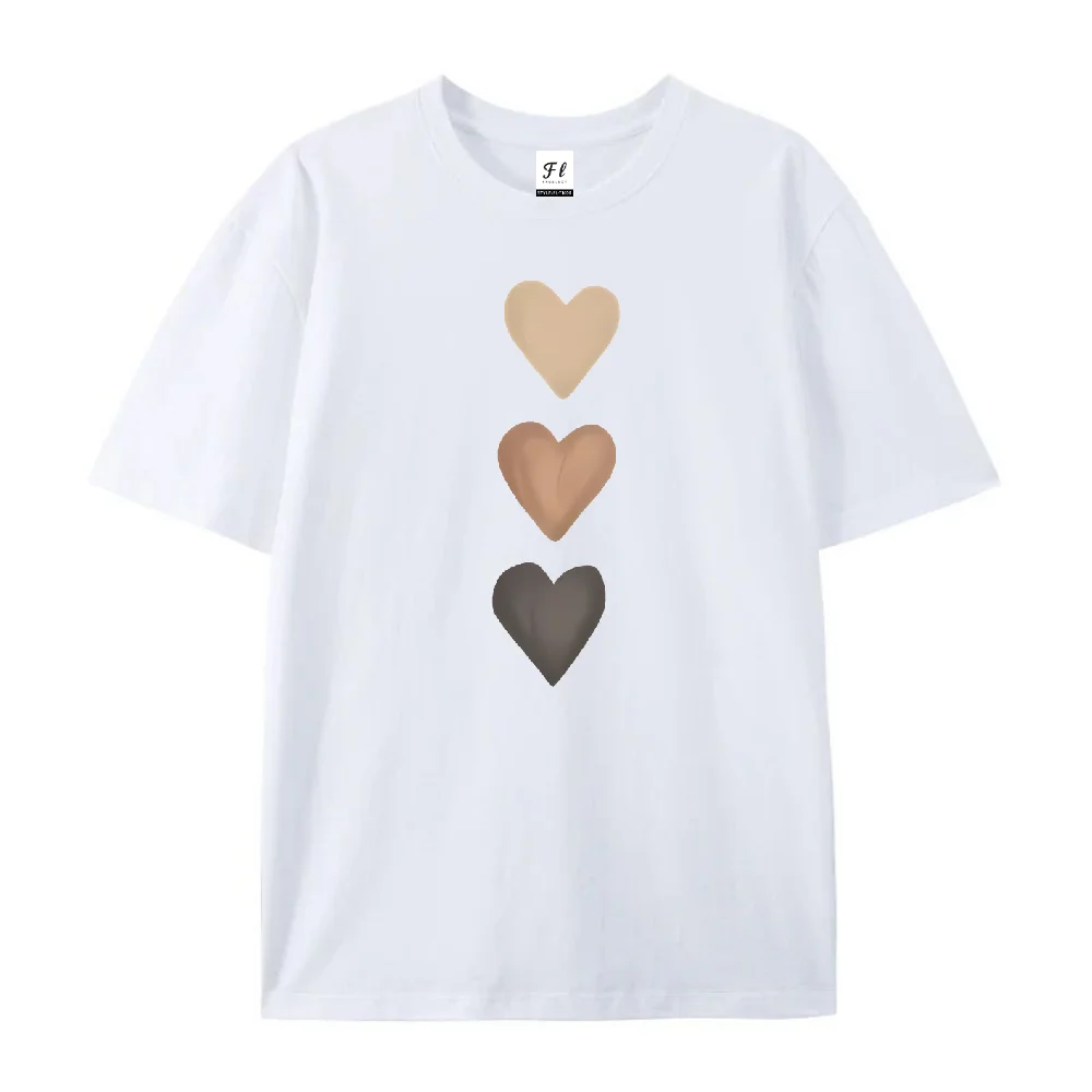 Camisetas gráficas con estampado de corazón de amor Y2k para mujer, camiseta de verano para chica, camisetas informales de manga corta con cuello redondo, ropa informal Unisex para mujer de los años 90