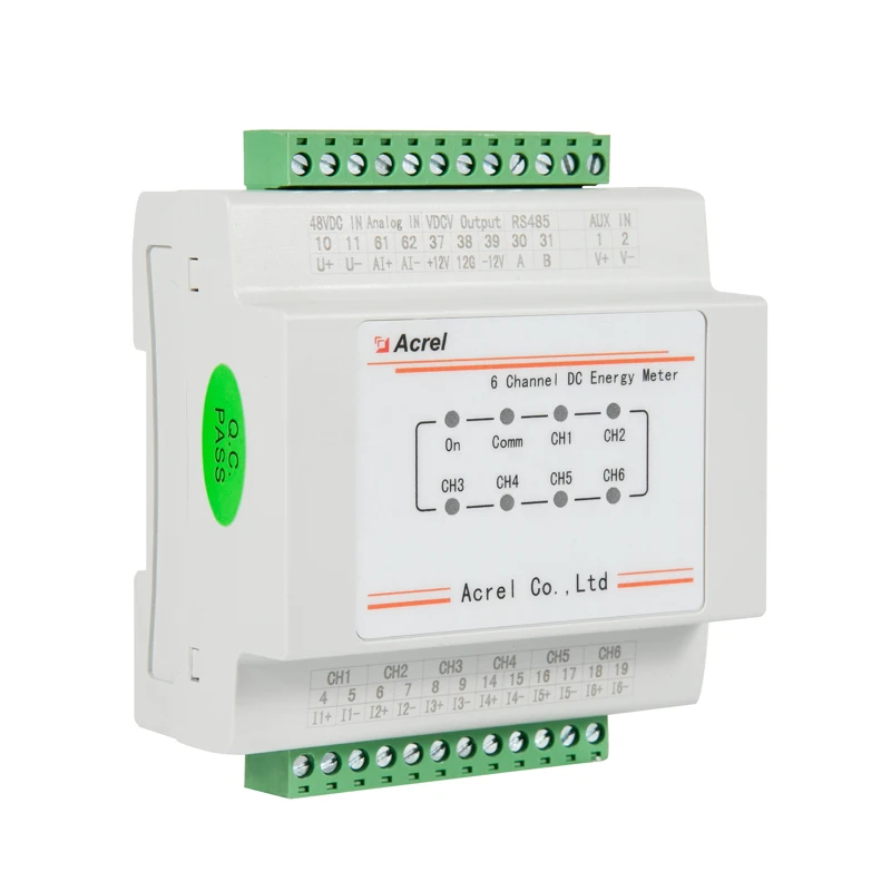 

ACREL DC power meter 6 channels with hall sensors Acrel AMC16-DETT at Base Station din rail 35mm