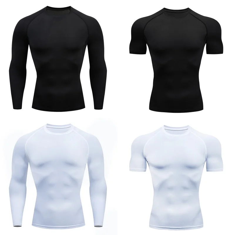 Compression T Shirt Men Summer Sportswear Running T-shirt Elastic Quick Dry Sport Tops Tee Athletic Gym Workout Shirts Men 2024