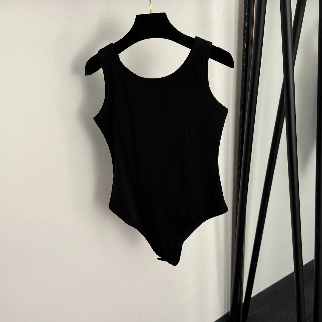 2026 Summer Women's Crew Neck Slim Fit Sleeveless Bodysuit Basic Style Layering Top ZX185131