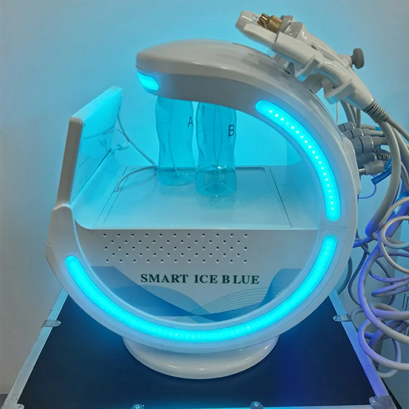 Bubble Deep Cleansing Beauty Machine Ultrasonic Skin Shovel Ion Spray Golden RF Ice Probe Salon Supports Multiple Languages