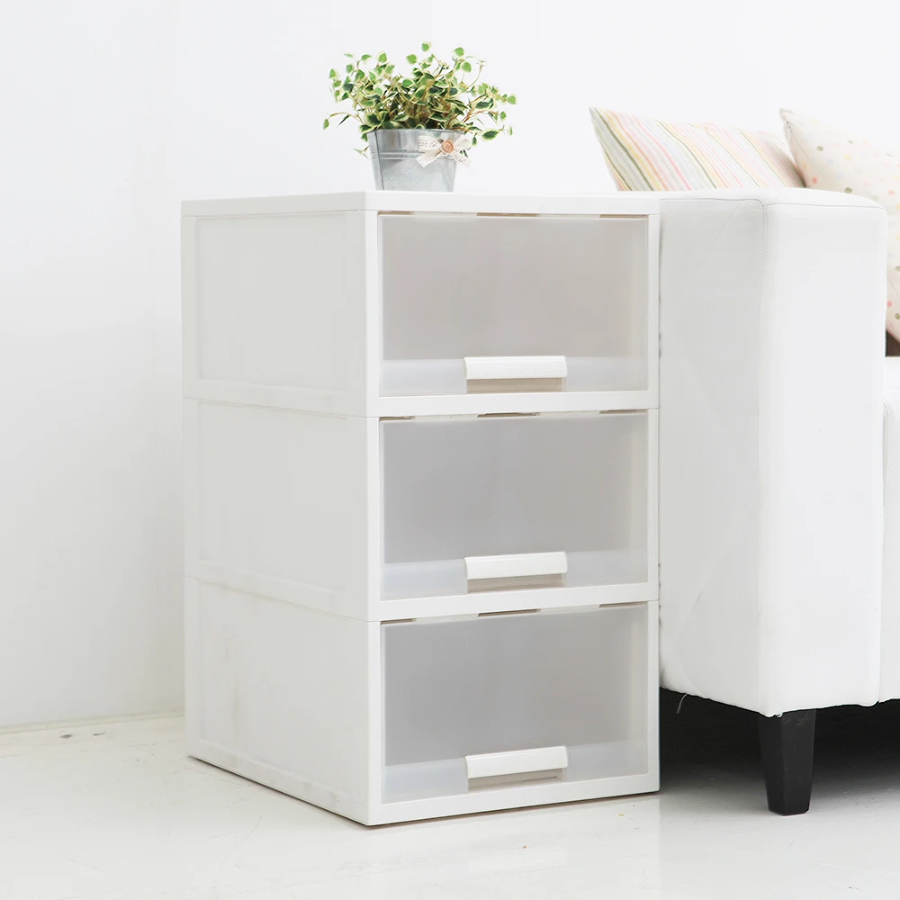 [Made in Korea] Changshin Living Fine Narrow Drawer 40cm (Size 2 3-Tier) White compact versatile functional