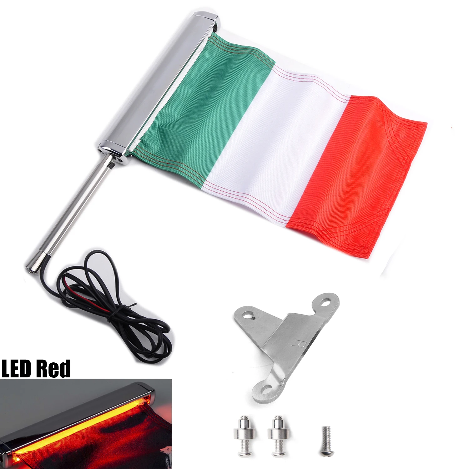 Gold wing GL1800 accesorios de motocicleta para honda, asta de bandera Popular, grupo de bandera LED para pasajeros de Italia, grupo de asta de bandera, PANICAL