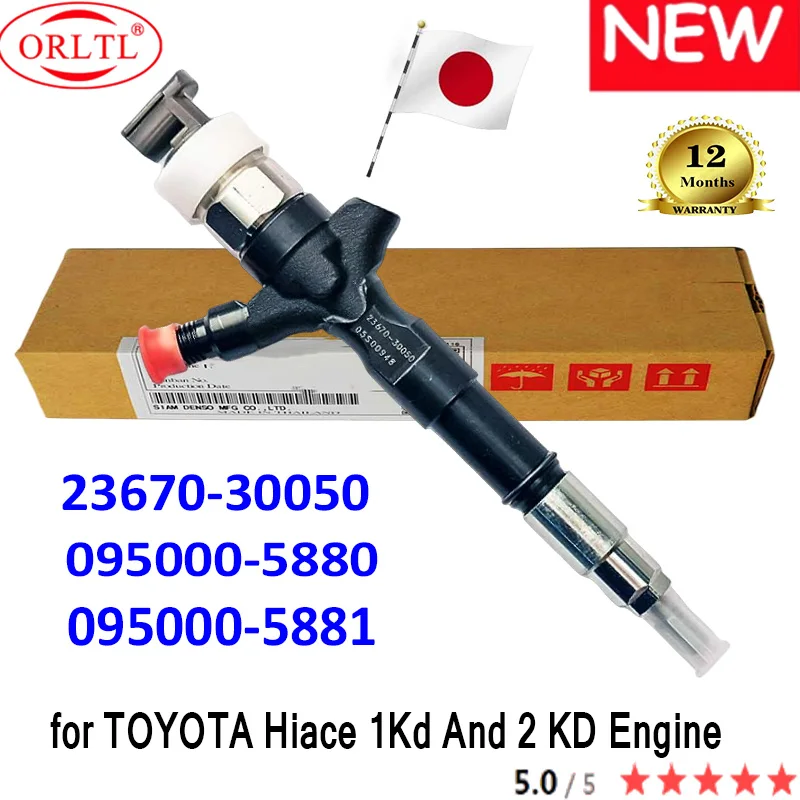 ORLTL NEW Fuel injector 23670-30050 12F54006 Nozzle 2367030050 23670 30050 095000-5880 5881 for TOYOTA Hiace 1Kd And 2 KD Engine