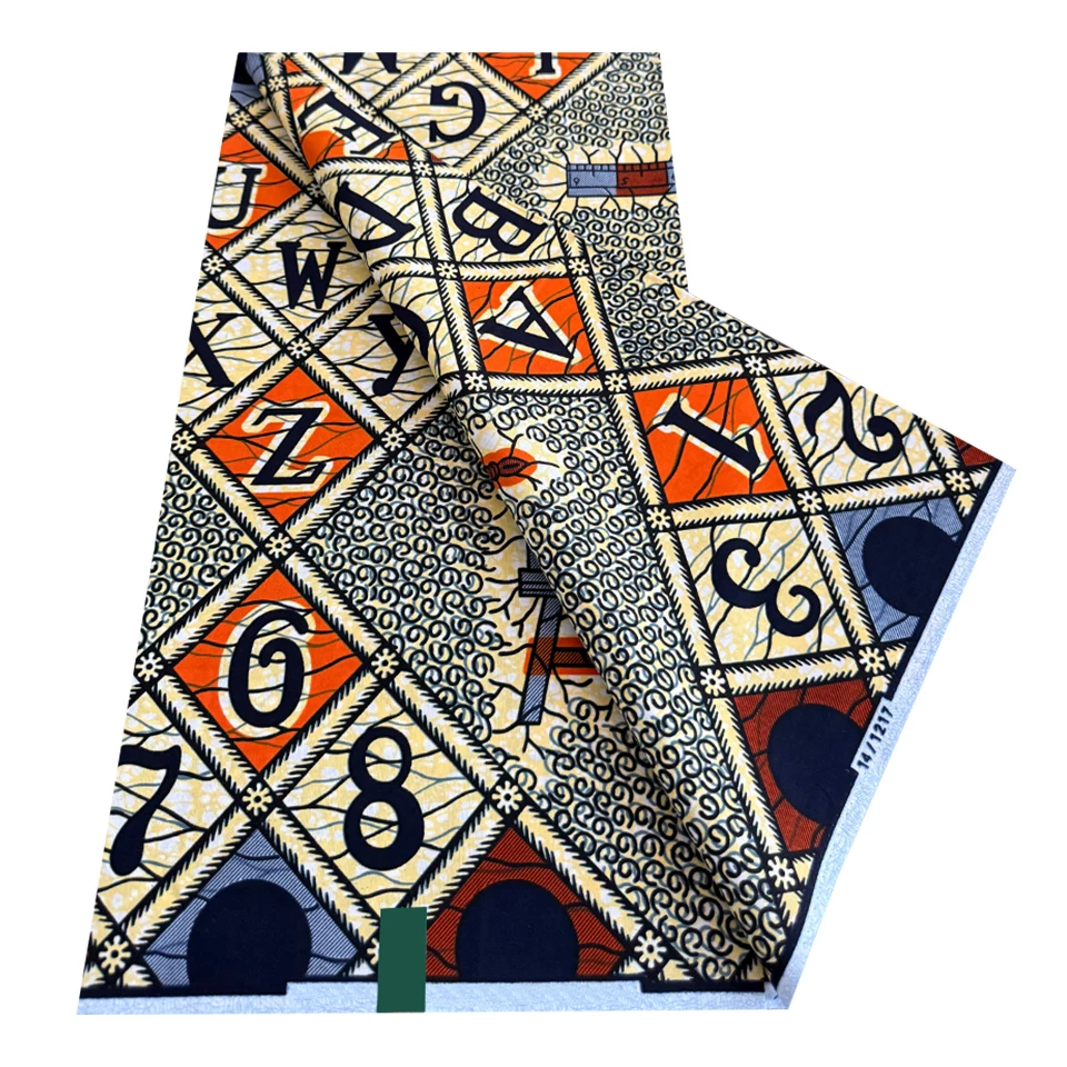 Tela Ankara con estampado de cera Real africana, textil de cera Pagne África, 100% algodón, diseño Jacquard, telas súper Batik de Ghana