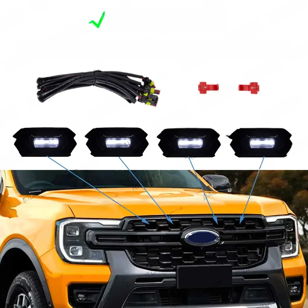 Bursztynowa lampa LED w kolorze żółtym w stylu Raptor Półprzezroczysta obudowa pasuje do FORD RANGER WILDTRAK NEXT GEN Ulepszenia 2023 2024 Australia — zdjęcie 2