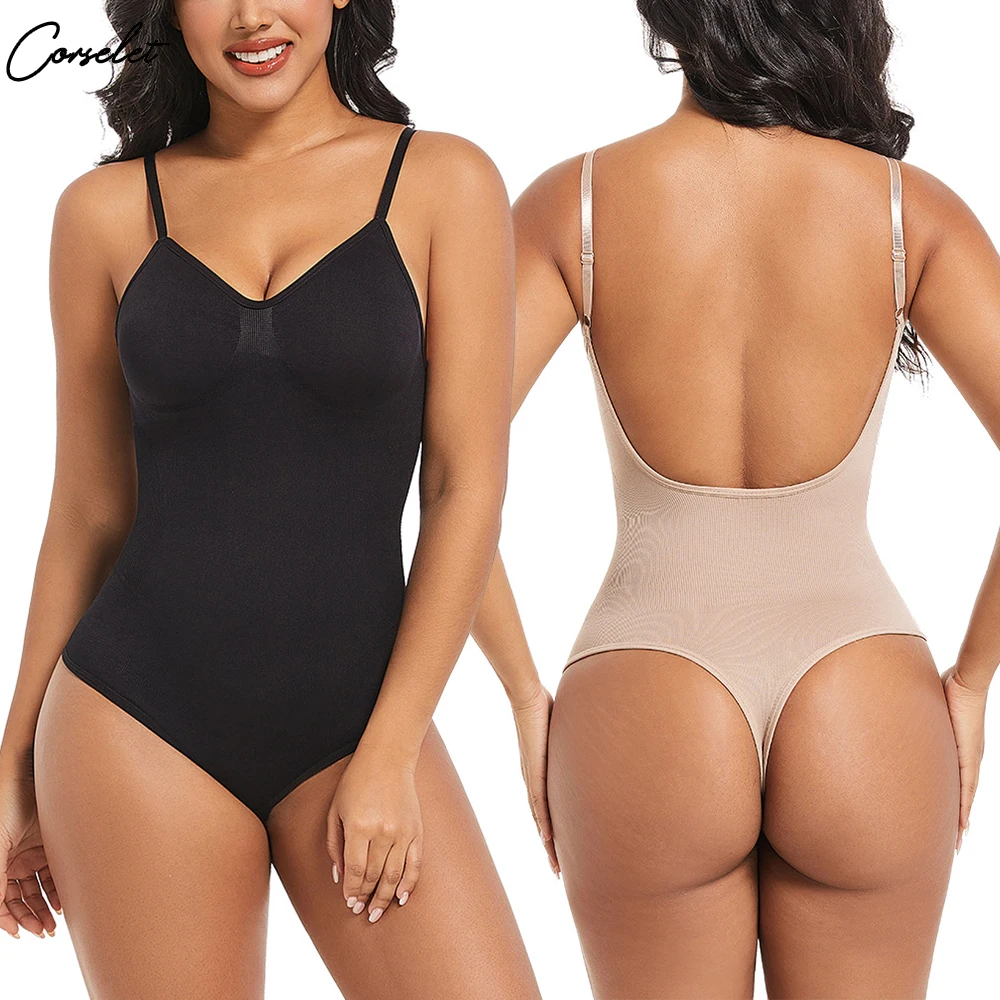 

XS Seamless One Piece Thong Bodysuit Shapewear Backless Shaping Slimming Body Suit Bodyshaper Women Tummy Control Waist Slimmer