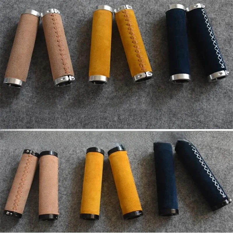 AliExpress NONE Classic Durable Bike Grips No-Slip Cowhide Mountain MTB Bicycle Accessories Retro Handlebar Protection Cover Cycling Parts