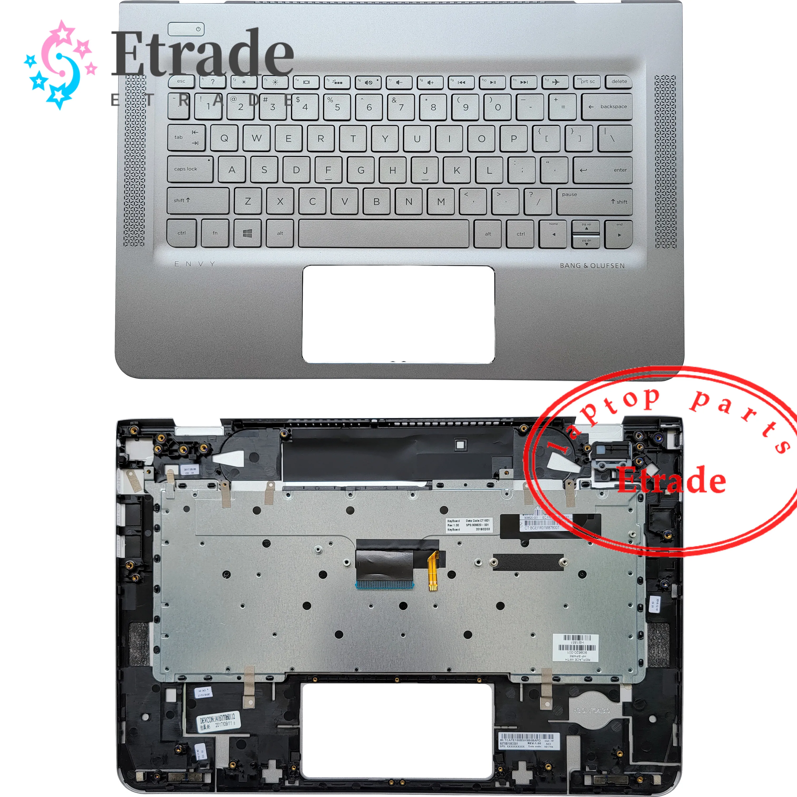 

New Original For HP ENVY 13-AB TPN-L127 Laptop Palmrest W/Backlit Keyboard Upper Case 909620-001 909620-DB1