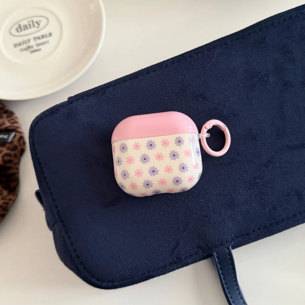 

Fresh light purple flower headphone protective case, suitable for AirPods 4/3/2 Pro/2/3,new shockproof headphone protective case