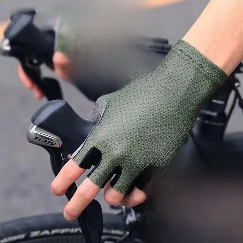 AliExpress Men Women Cycling Gloves Breathable Anti-shock Summer Sport Half Finger Road Bike Gloves Bicycle