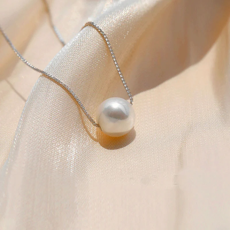 

Серебряная цепочка 925 пробы с позолотой 18 карат, с круглой белой жемчужиной, для женщин, свадебный подарок, ювелирное украшение.