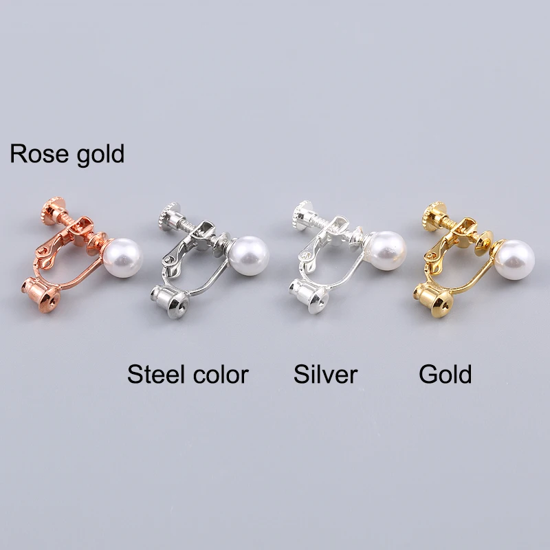 2/10 Count, Inlaid Pearl Earrings for Women, Unpierced DIY Jewelry Accessory, Stud to Clip Converter Clip On Earrings for Women