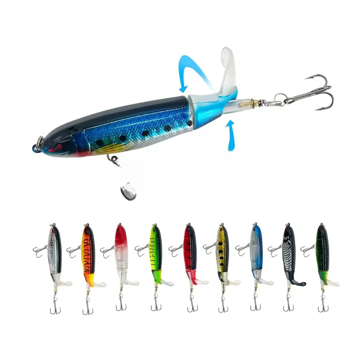 13g/15g/35g Topwater Angeln Köder Whopper Popper Künstliche Köder Harte Plopper Weiche Rotierenden schwanz Angelgerät Angeln Köder