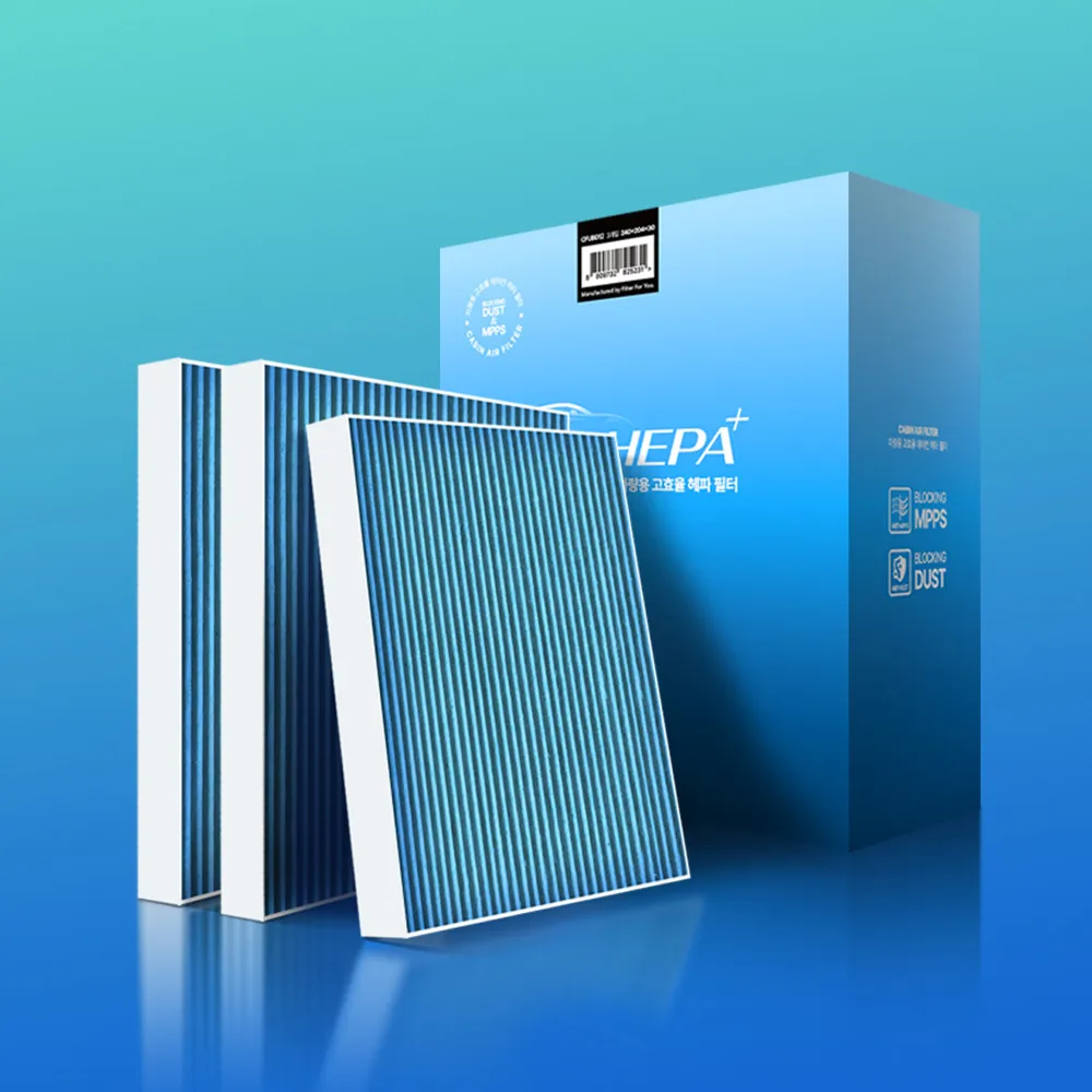 1+1+1 필터포유 자동차 차량용 에어컨 필터 PM0.3  블루헤파 초미세먼지 제거 현대 기아