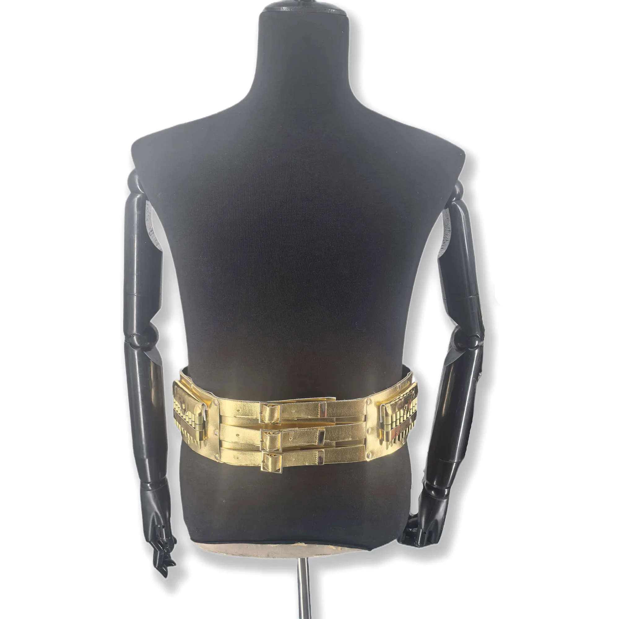 Rare Michael Jackson Jam Dangerous Golden Leather Matel Bullet Handmade Belt Punk Rock All Size For Collection Show