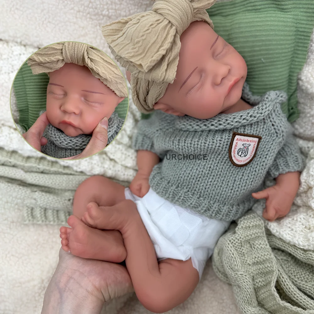 Realistica bambola rinata in silicone morbido da 17 pollici dipinta a mano adorabile neonato per collezionisti d'arte insegnamento della scuola materna e regali di festa